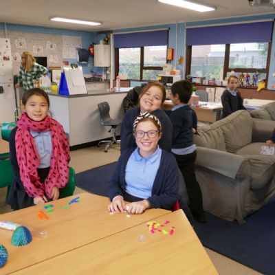 Pupils in the main Out of school club area