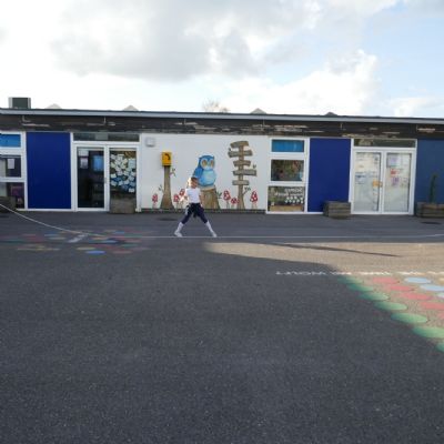 One Pupil skipping 