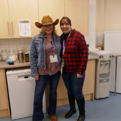 Staff members dressed as various book characters for WBD