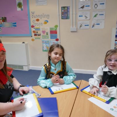 Year 1 pupils dressed up as various book characters for WBD