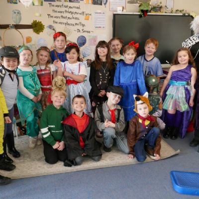 Year 2 pupils dressed up as various book characters for WBD