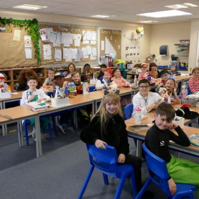 Year 3 pupils dressed up as various book characters for WBD