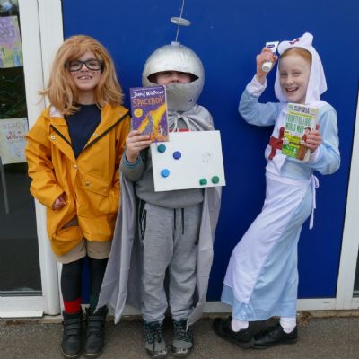 Year 3 pupils dressed up as various book characters for WBD