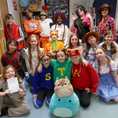 Year 6 pupils dressed up as various book characters for WBD